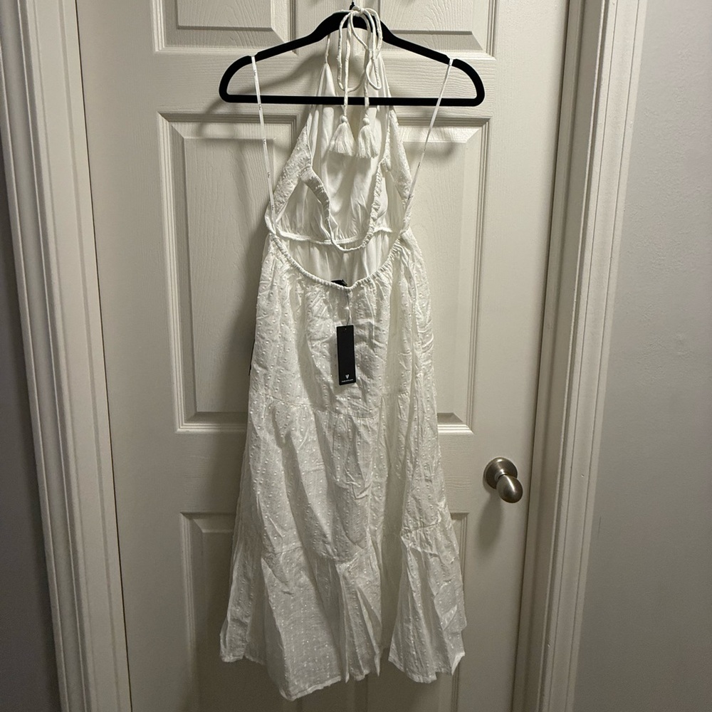 Lulus - White Halter Midi Dress - NWT - Size S - Picture 2 of 3
